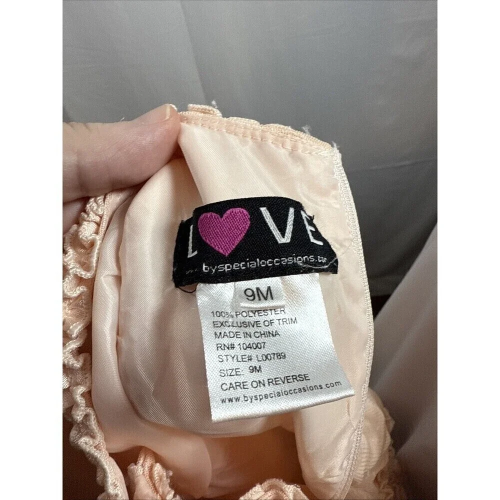 Love Girls Peach Ruffle Sleeveless Dress Size 9 M Preowned
